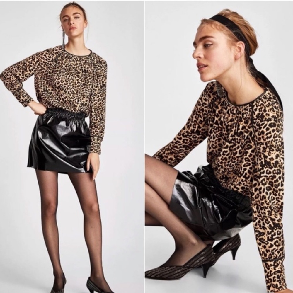 Zara Leopard Print Top